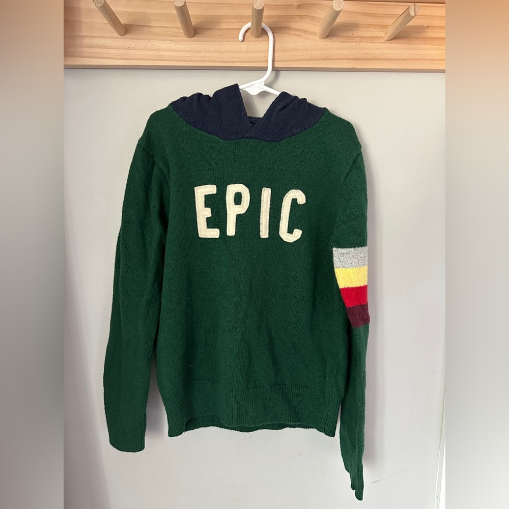 Gap Kids Cotton Wool Knit Epic Statement Long Sleeve Sweater With Hood